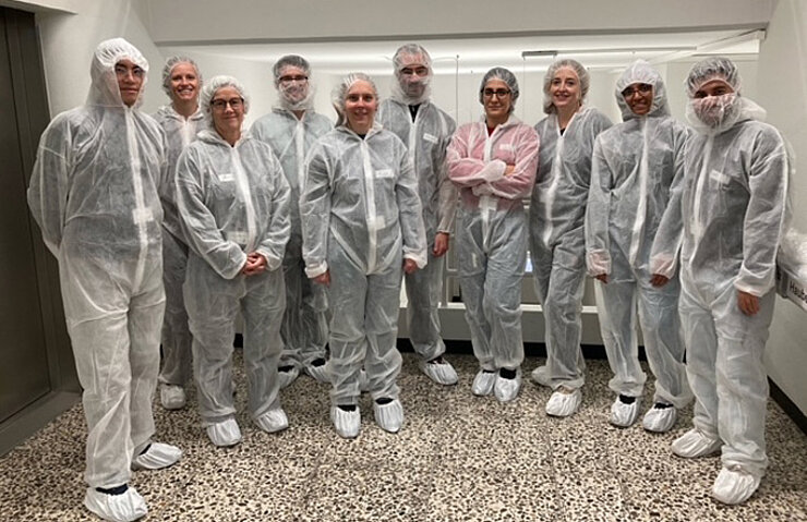 Participants of the ENLIGHT-TEN+ Winter School during the tour of the BAYER facility