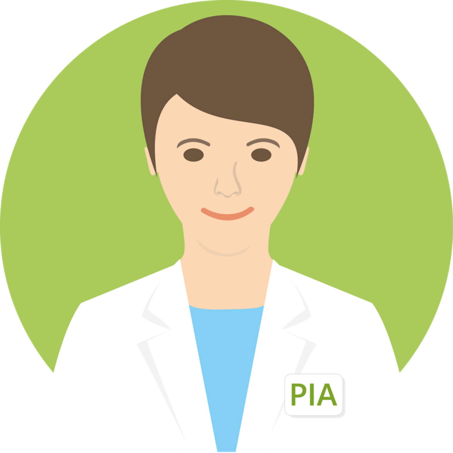 PIA Logo - Animierte Person im Laborkittel