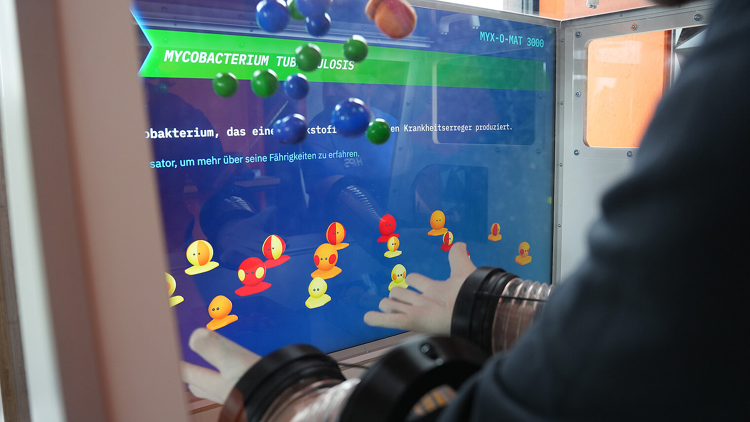 A look inside the MYXO-MAT-3000 while someone is testing it