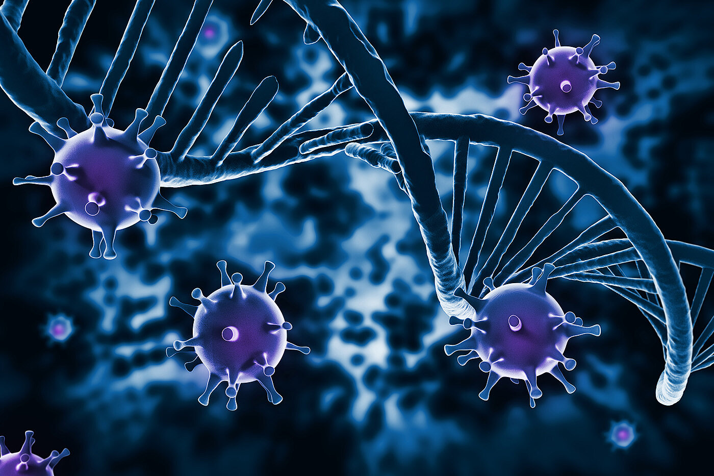 DNA Strang und Virus Zellen