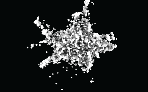 [Translate to English:] Endogener ASC-Speck, abgebildet in 3D mit dSTORM. © iScience, CC-BY-4.0