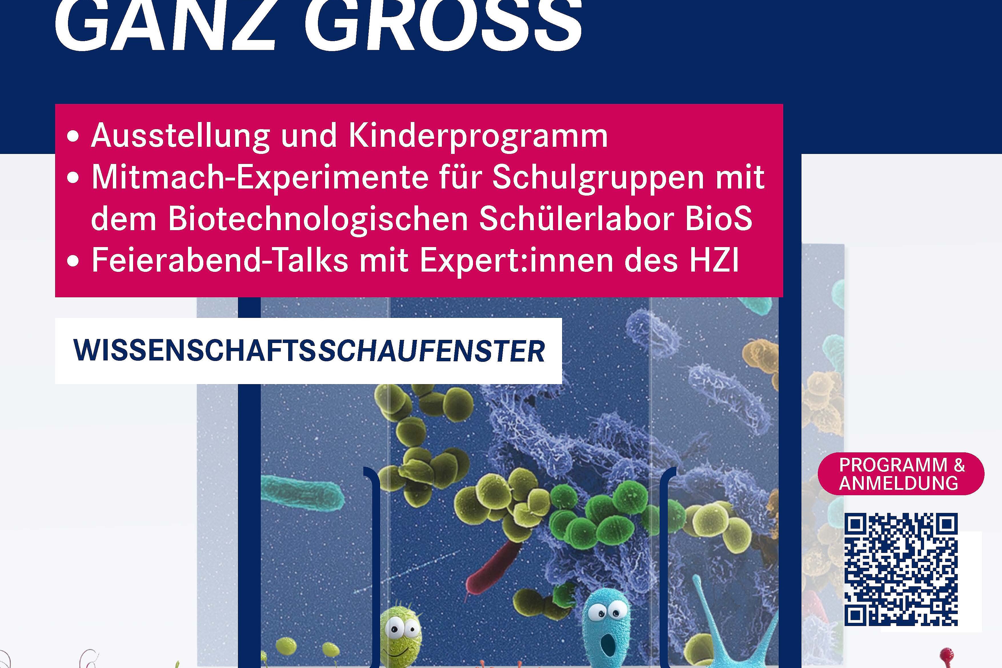 Poster for the HZI in the Science Showcase from December 3-17; topic: "Mikrokosmos ganz groß"