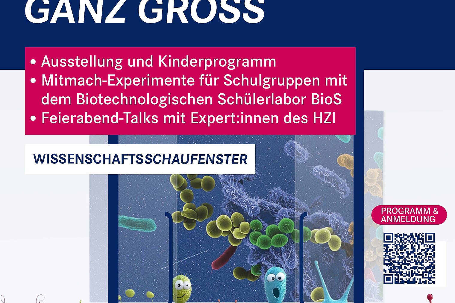 Poster for the HZI in the Science Showcase from December 3-17; topic: "Mikrokosmos ganz groß"